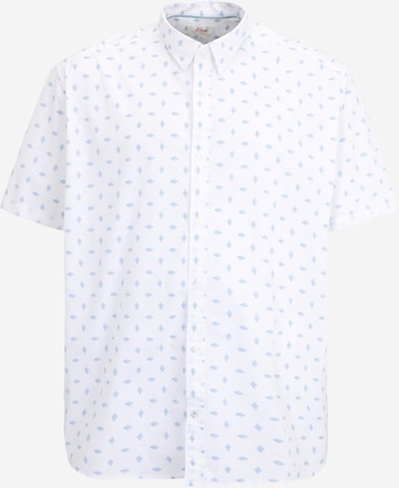 s.Oliver Men Big Sizes Button Up Shirt in White: front