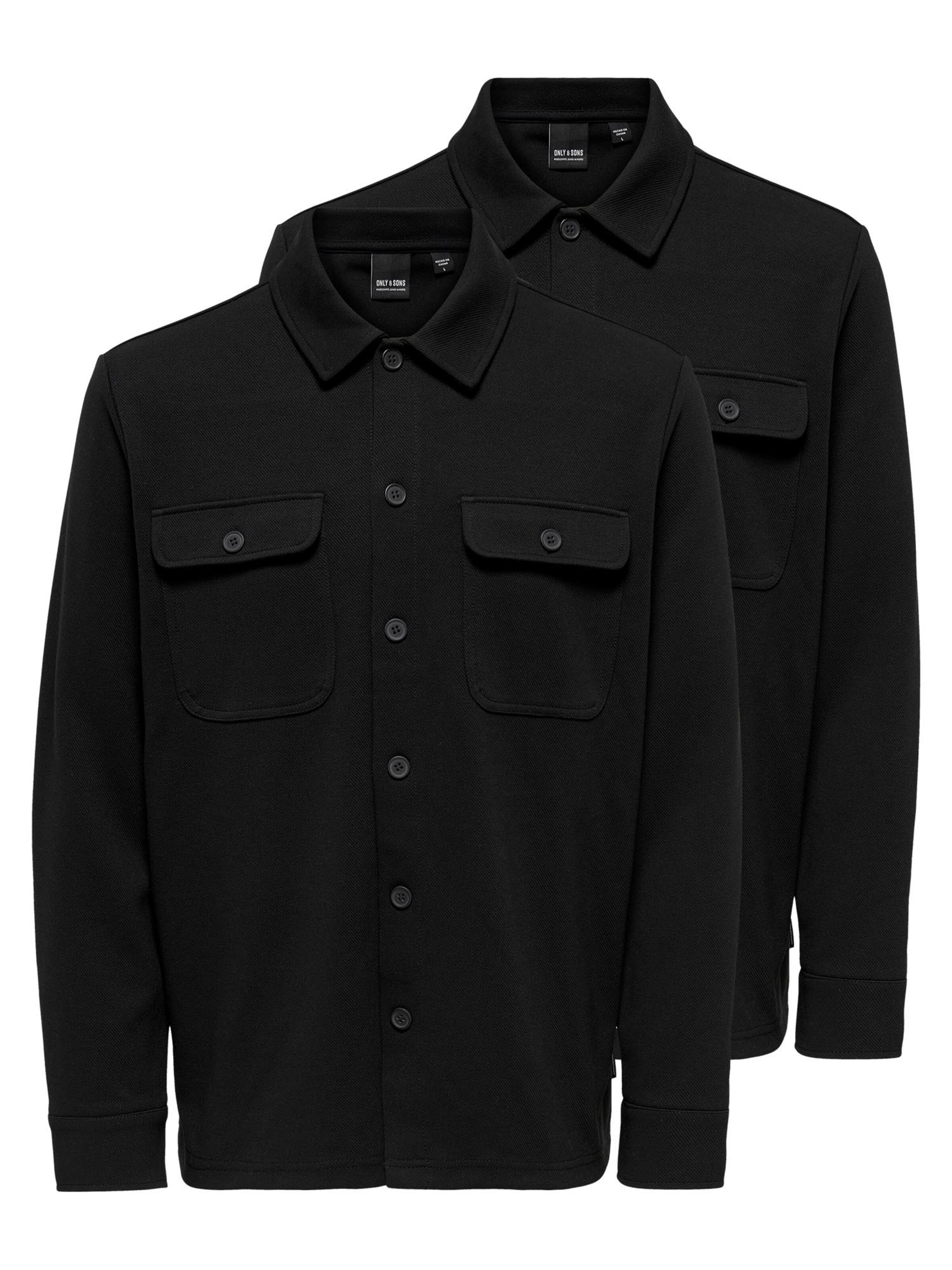Only & Sons Overhemd 'Newkodyl' in de kleur Zwart, Productweergave