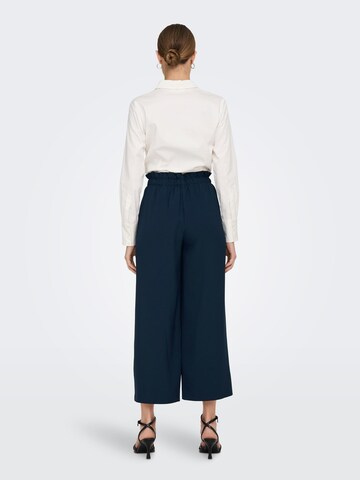 ONLY Wide leg Bandplooibroek 'LIZZO' in Blauw