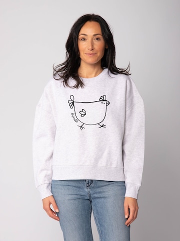 Felpa 'Le poulet ' di Watapparel in grigio: frontale