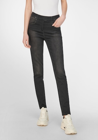 Peter Hahn Slimfit Jeans in Zwart: voorkant