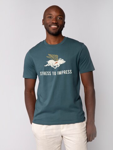 Watapparel Shirt 'Stress To Impress' in Green: front