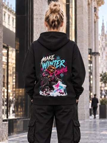 LUNØIR StudioSweater majica 'BOSS Femme Winter Color Mischief' - crna boja