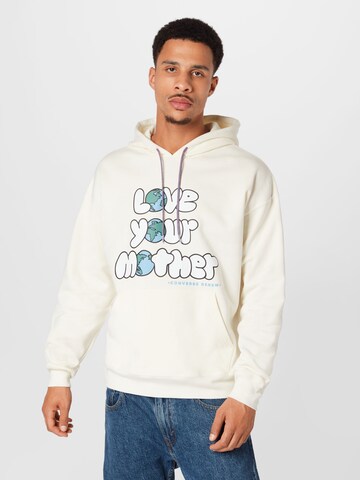 CONVERSE Sweatshirt 'LOVE YOUR MOTHER' in White: front