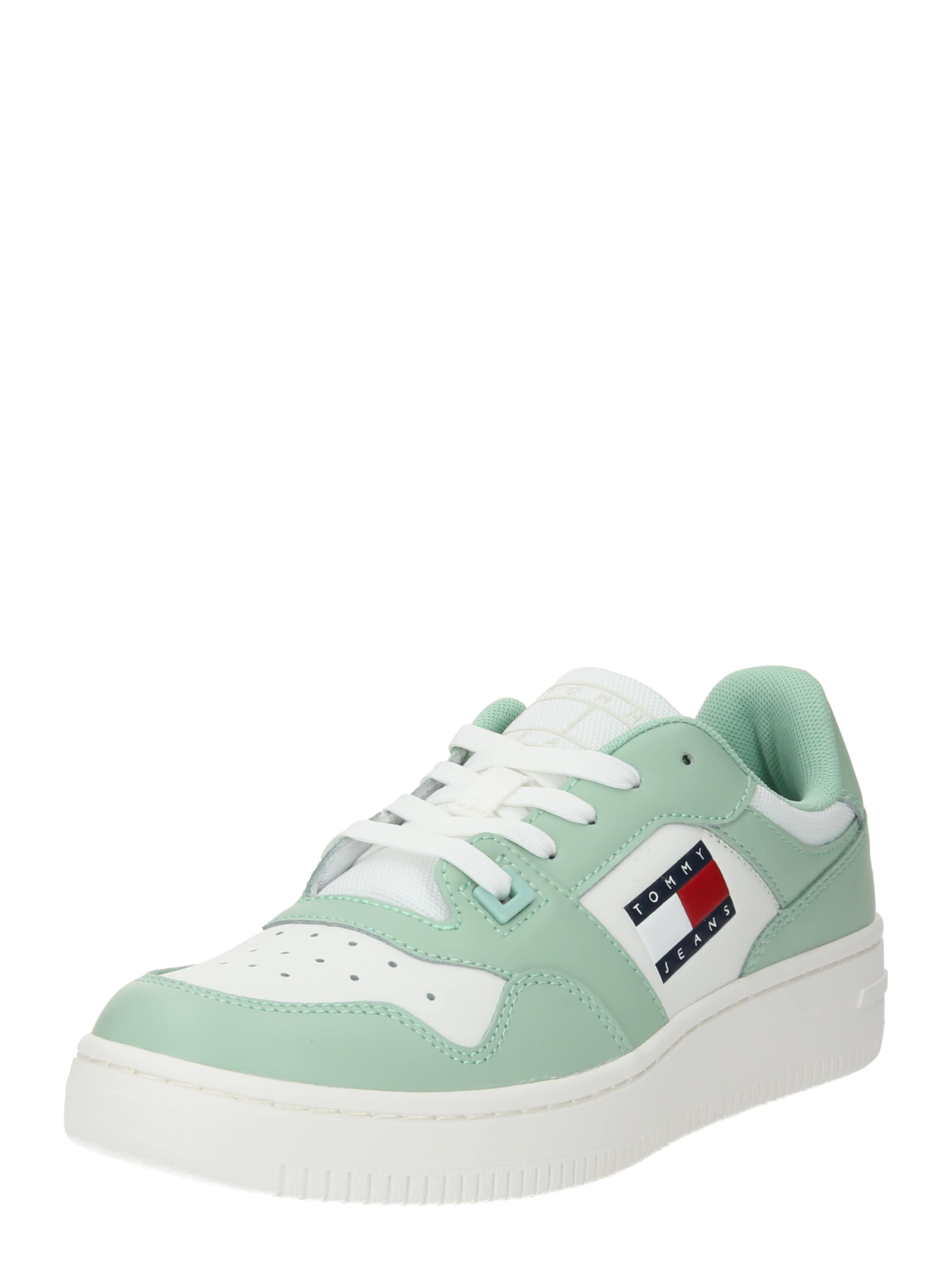 Tommy Jeans - Sapatilhas baixas ''Retro Basket Ess Meg 3A3' em verde: frente