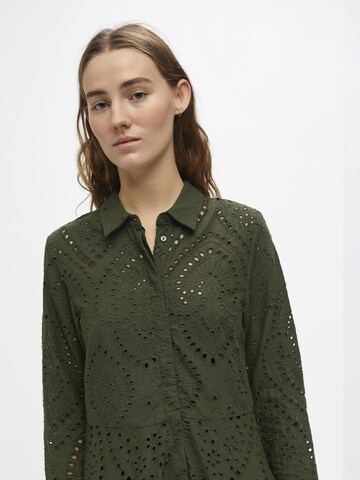 OBJECT Shirt Dress 'Broderie Anglaise' in Green