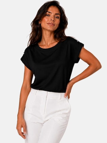 REGINA FASHION Shirt 'Blouse - Boat neckline plain' in Zwart