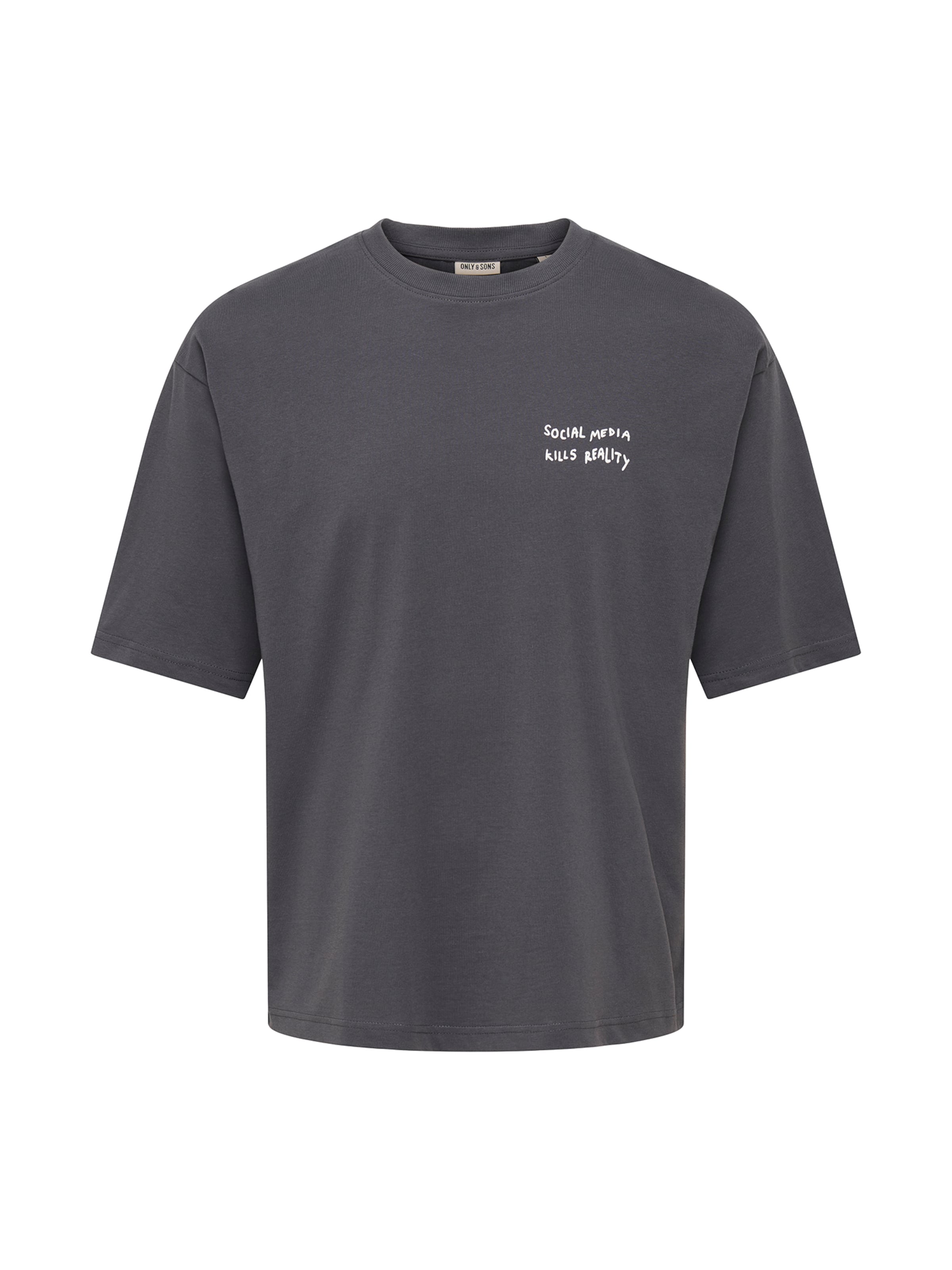 Only & Sons Μπλουζάκι 'ONSAXEL' σε XS σε γκρι / λευκό, Άποψη προϊόντος