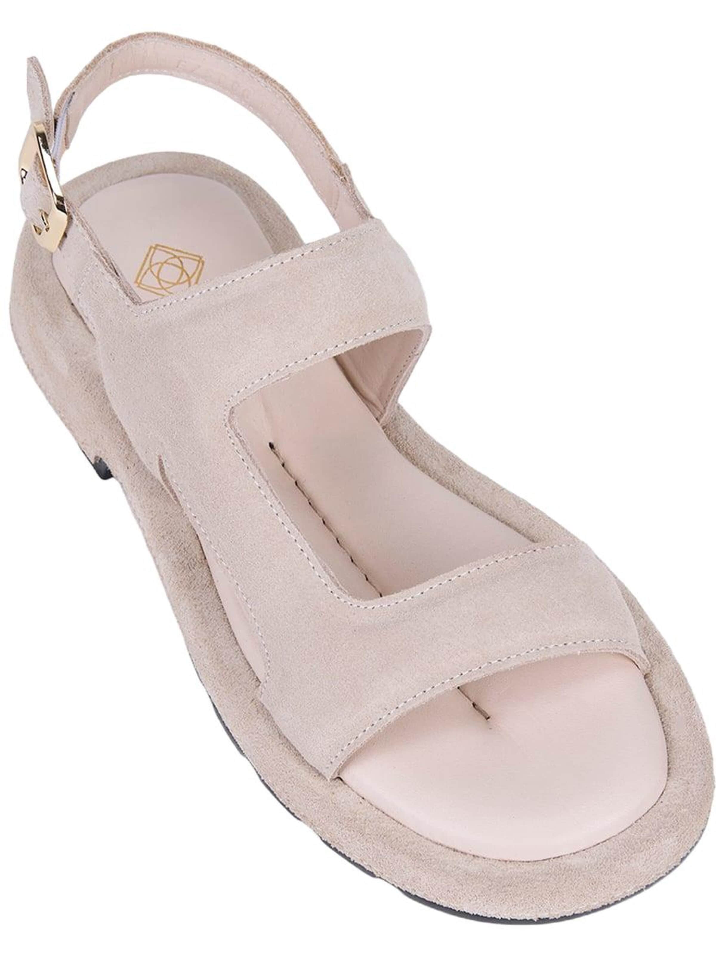 Sandales 'Sandalen mit Knöchelriemen' Desa en beige : devant