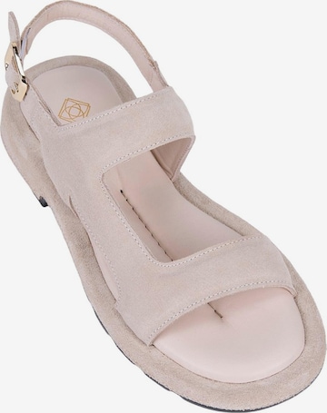 Sandales 'Sandalen mit Knöchelriemen' Desa en beige : devant
