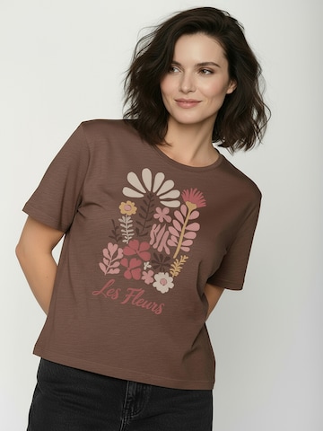 GREENBOMB Shirt ' Nova Les Fleurs ' in Bruin