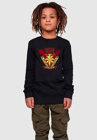 ABSOLUTE CULT Shirt 'Captain Marvel - Protector Of The Skies' in Black: front