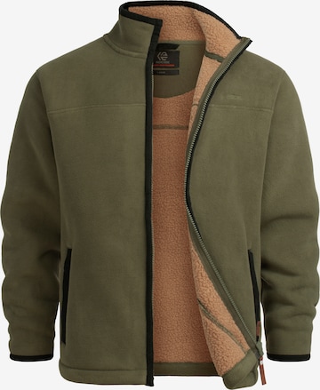 INDICODE JEANS Fleecejacke 'Emilos' in Grün: Vorderseite