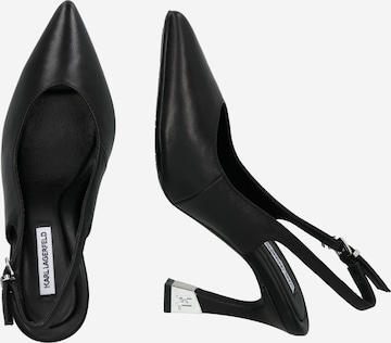 Karl Lagerfeld - Sapatos abertos atrás em preto