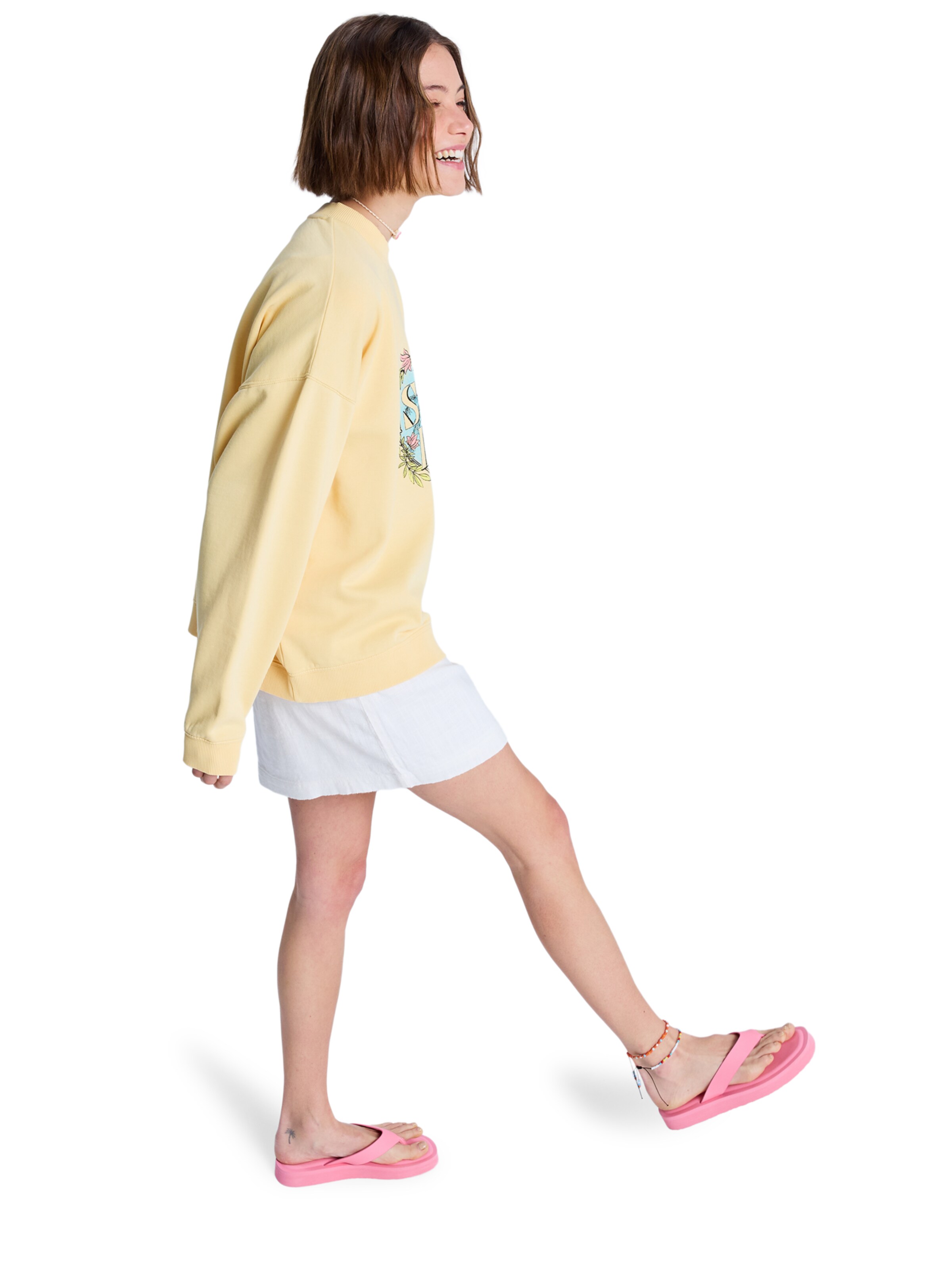ROXY Sweatshirt 'Lineup' in Yellow