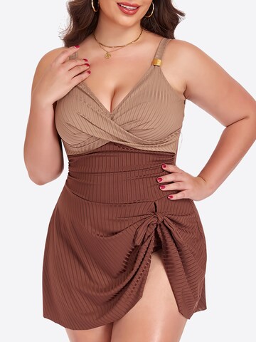 Magicshe Push-up Badeanzugkleid‌‌‌‌‌‌‌‌‌ in Braun
