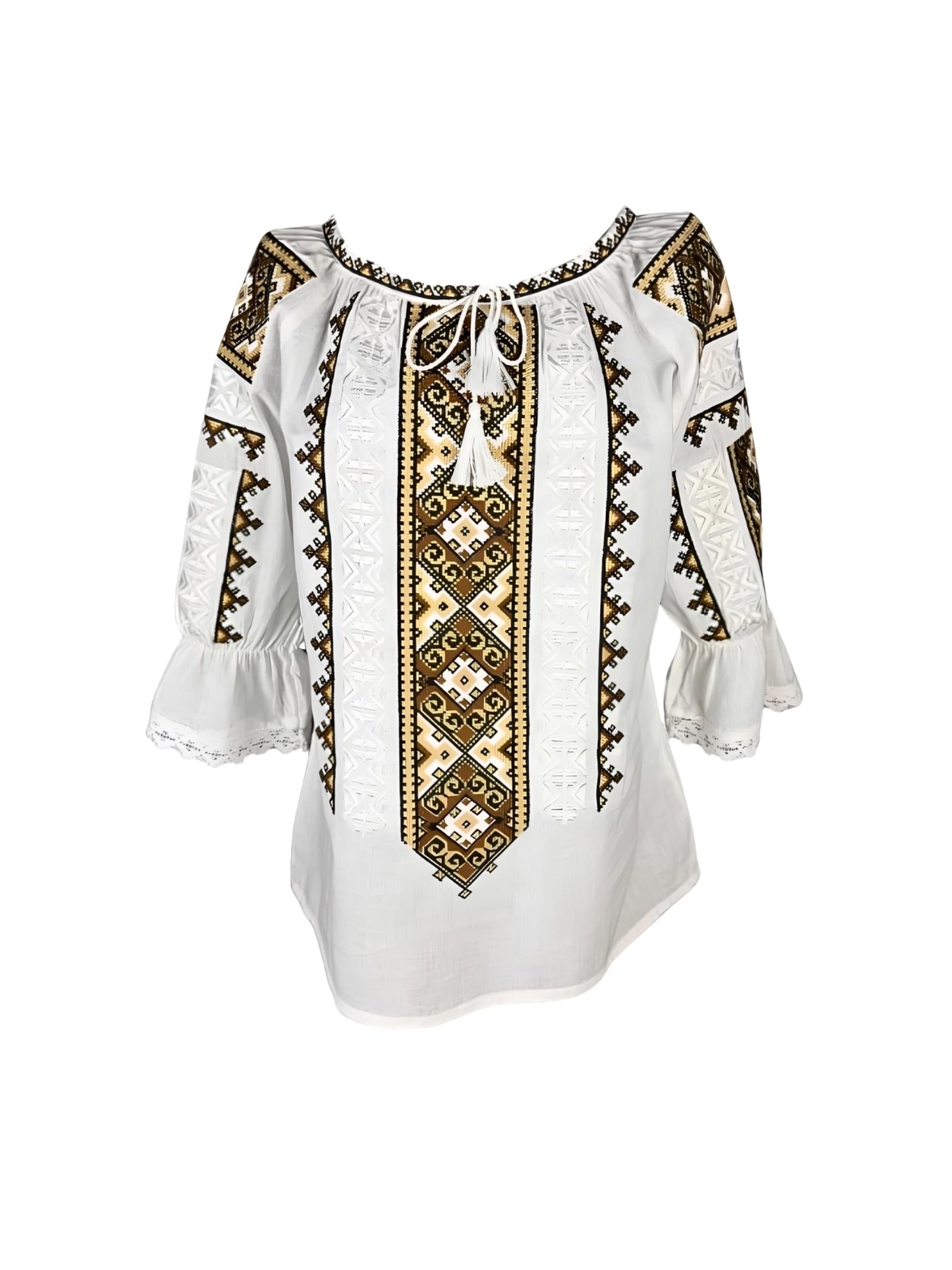 Rody’s forever Bluzka ludowa 'Damenbluse IL26 weiß/beige , marimea L' w kolorze biały: przód