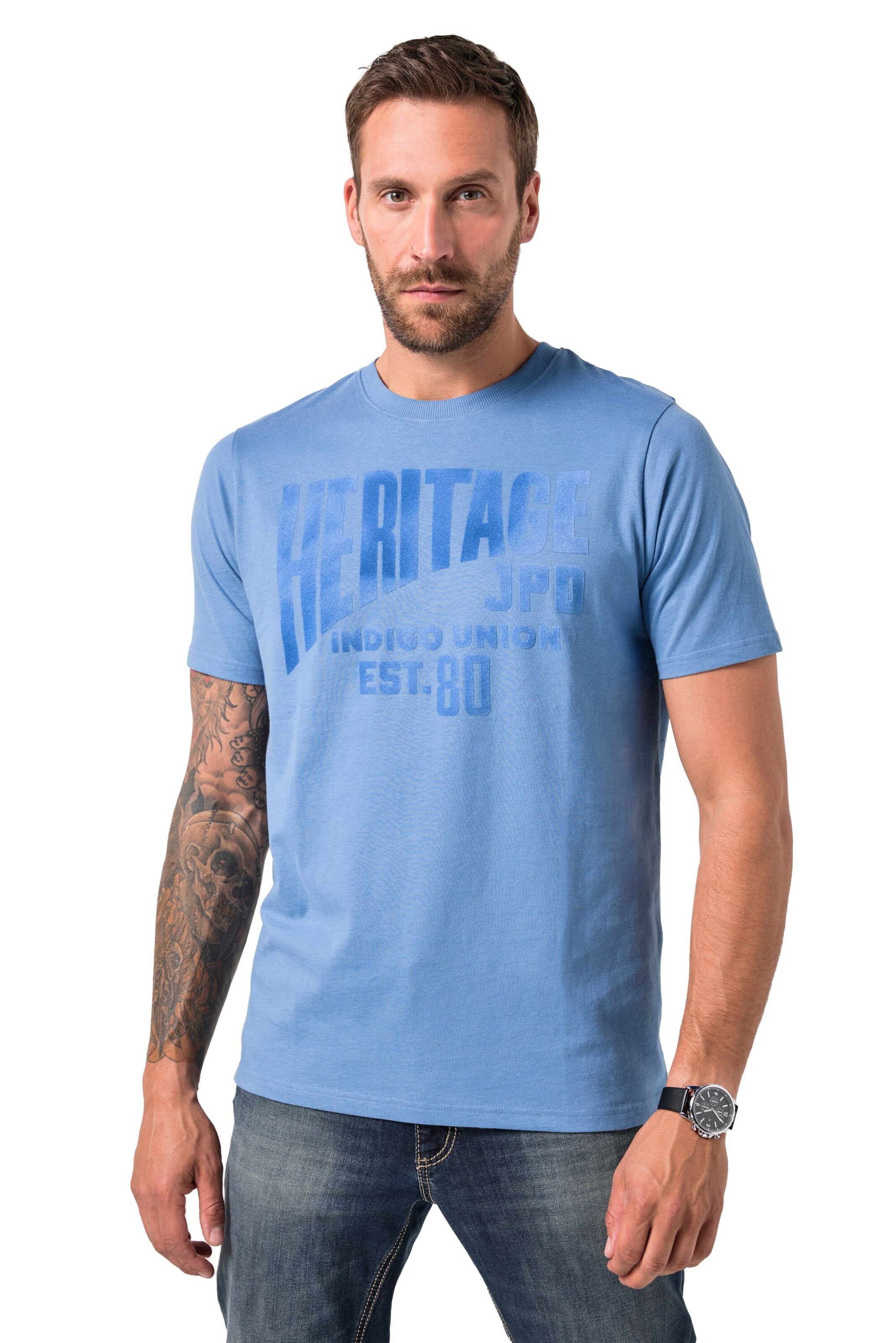JP1880 T-Shirt in Blau: Vorderseite