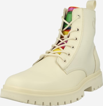 Calvin Klein Jeans - Botas con cordones en blanco: frente