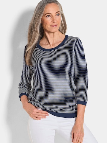 Goldner Pullover in Blau: Vorderseite
