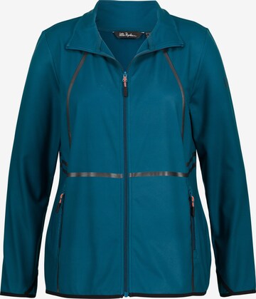 Ulla Popken Zip-Up Hoodie in Blue: front