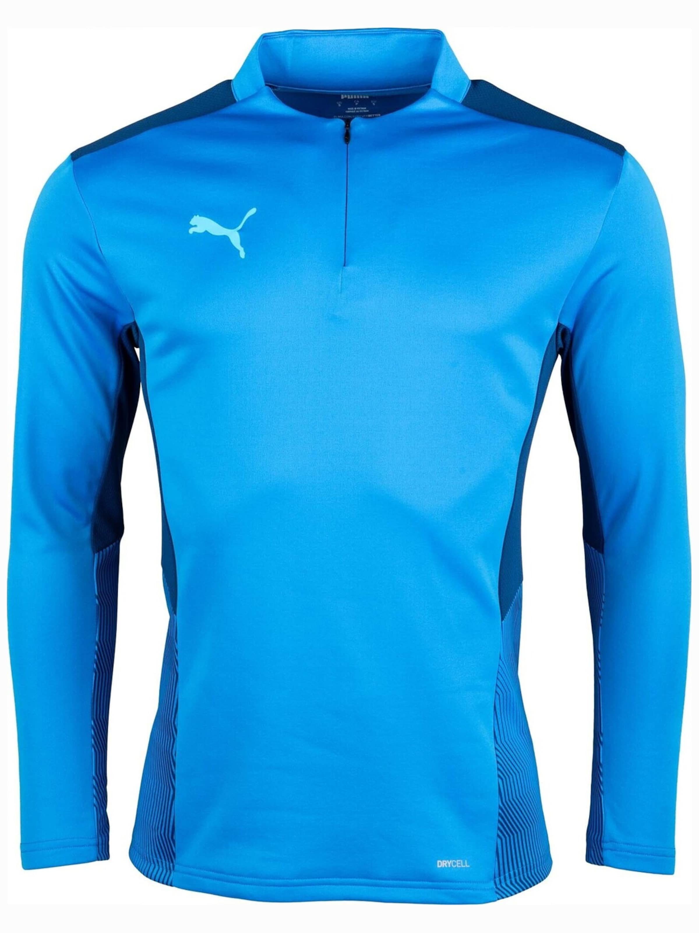 PUMA Shirt 'Puma Teamcup 14 Zip Top'‌‌‌‌‌‌‌‌ in M in blau, Produktansicht