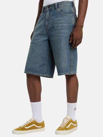DICKIES Slimfit Broek 'DICKIES 958 13 IN LSE SHORT JEAN BERMUDA' in Blauw