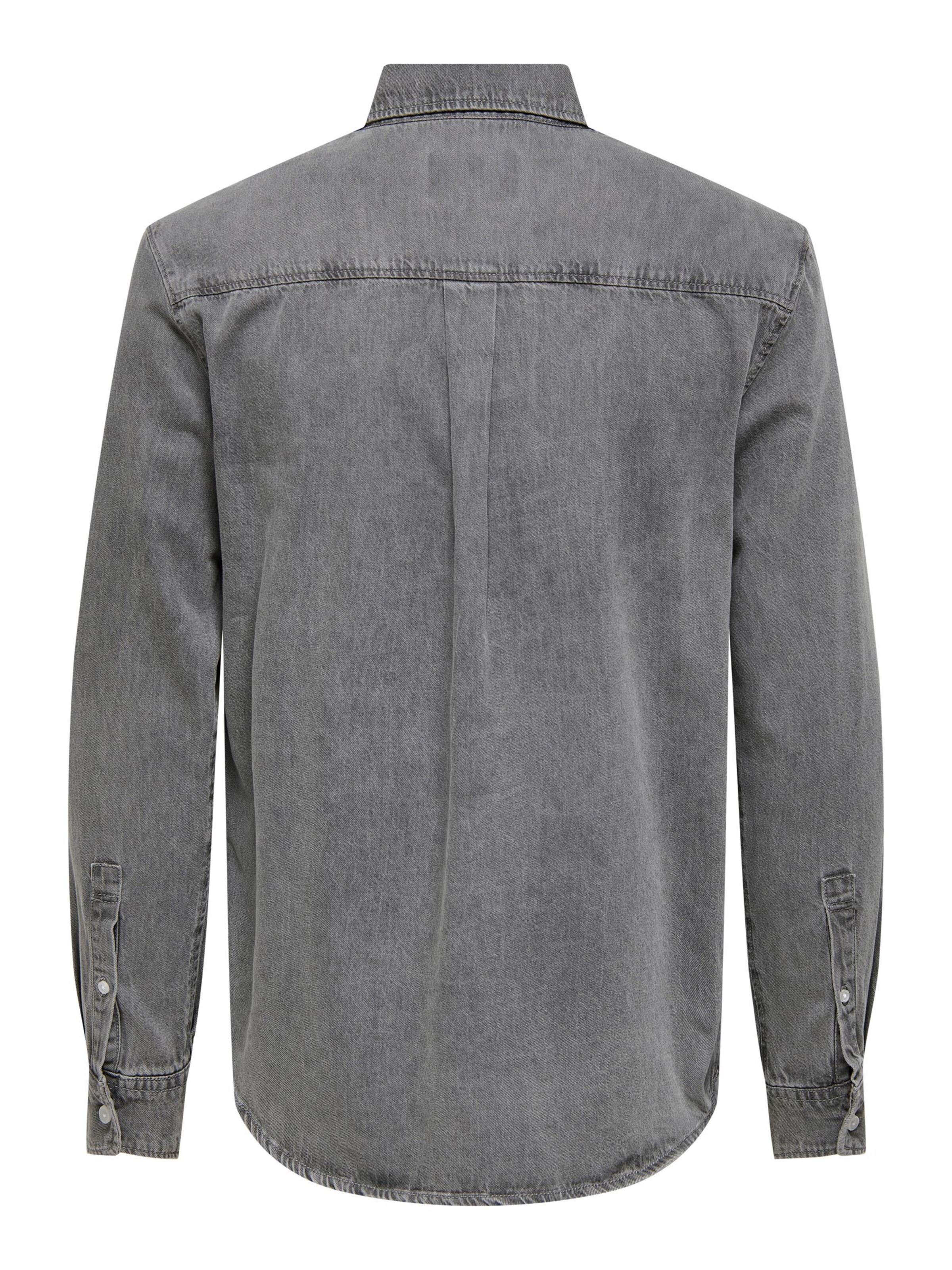 Only & Sons Regular fit Button Up Shirt 'ONSOrson' in Grey