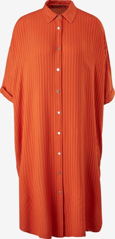 QS - Vestido camisero en naranja: frente