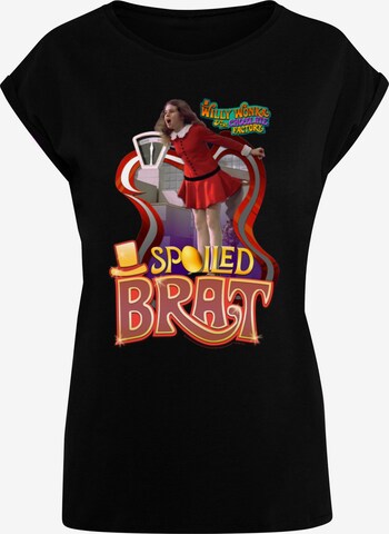 ABSOLUTE CULT Shirt 'Willy Wonka And The Chocolate Factory - Spoiled Brat' in Black: front