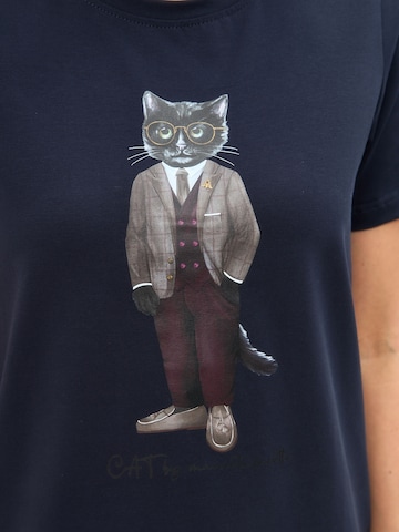 T-shirt 'BRIDE CAT' CAT by Maniita Lacitta en bleu