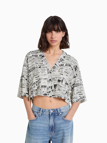 Bershka Blouse in Zwart: voorkant