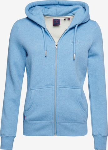 Superdry Zip-Up Hoodie in Blue: front