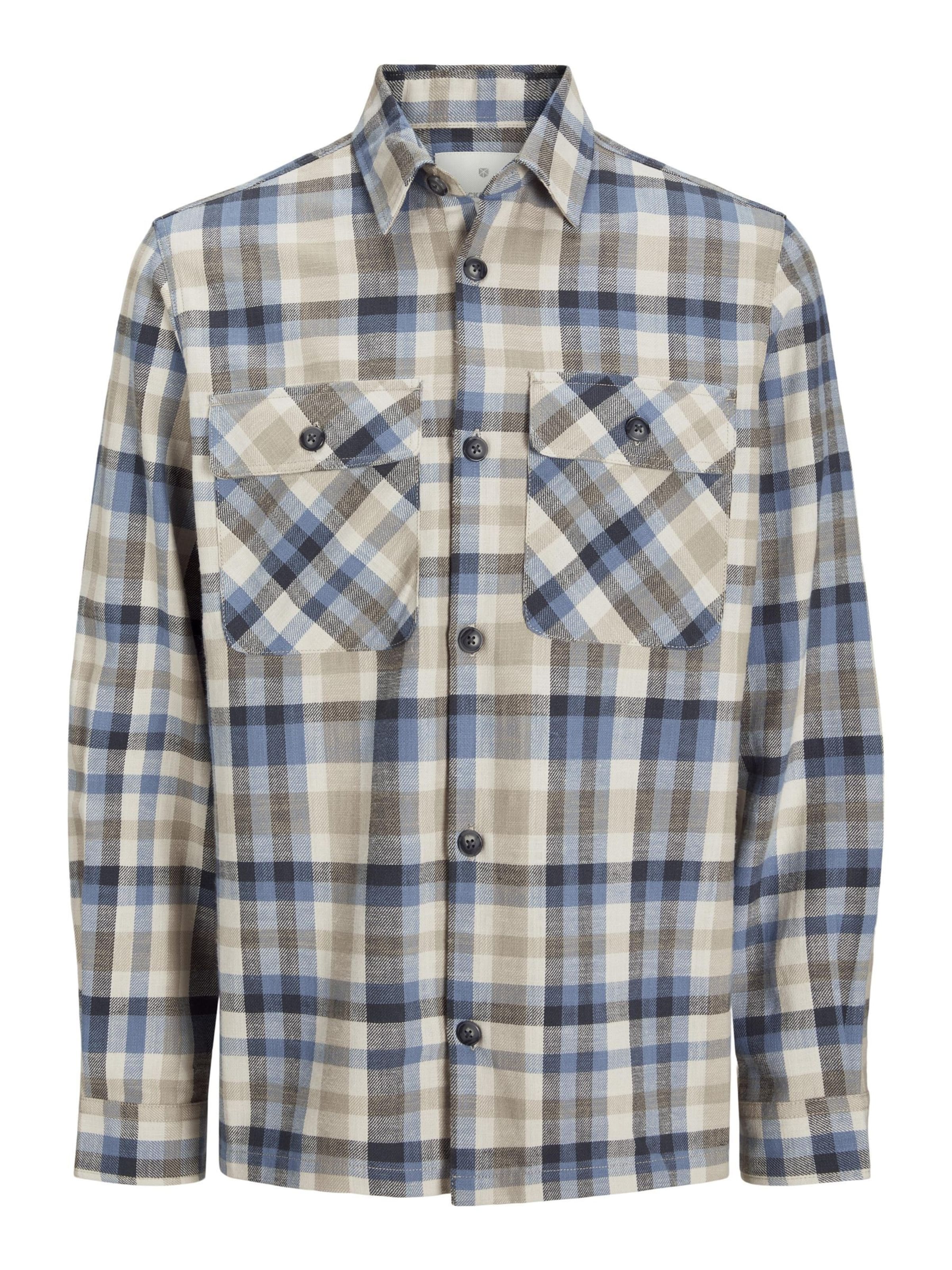 JACK & JONES Comfort fit Button Up Shirt 'JPRCCRAYMOND SPRING' in Blue: front