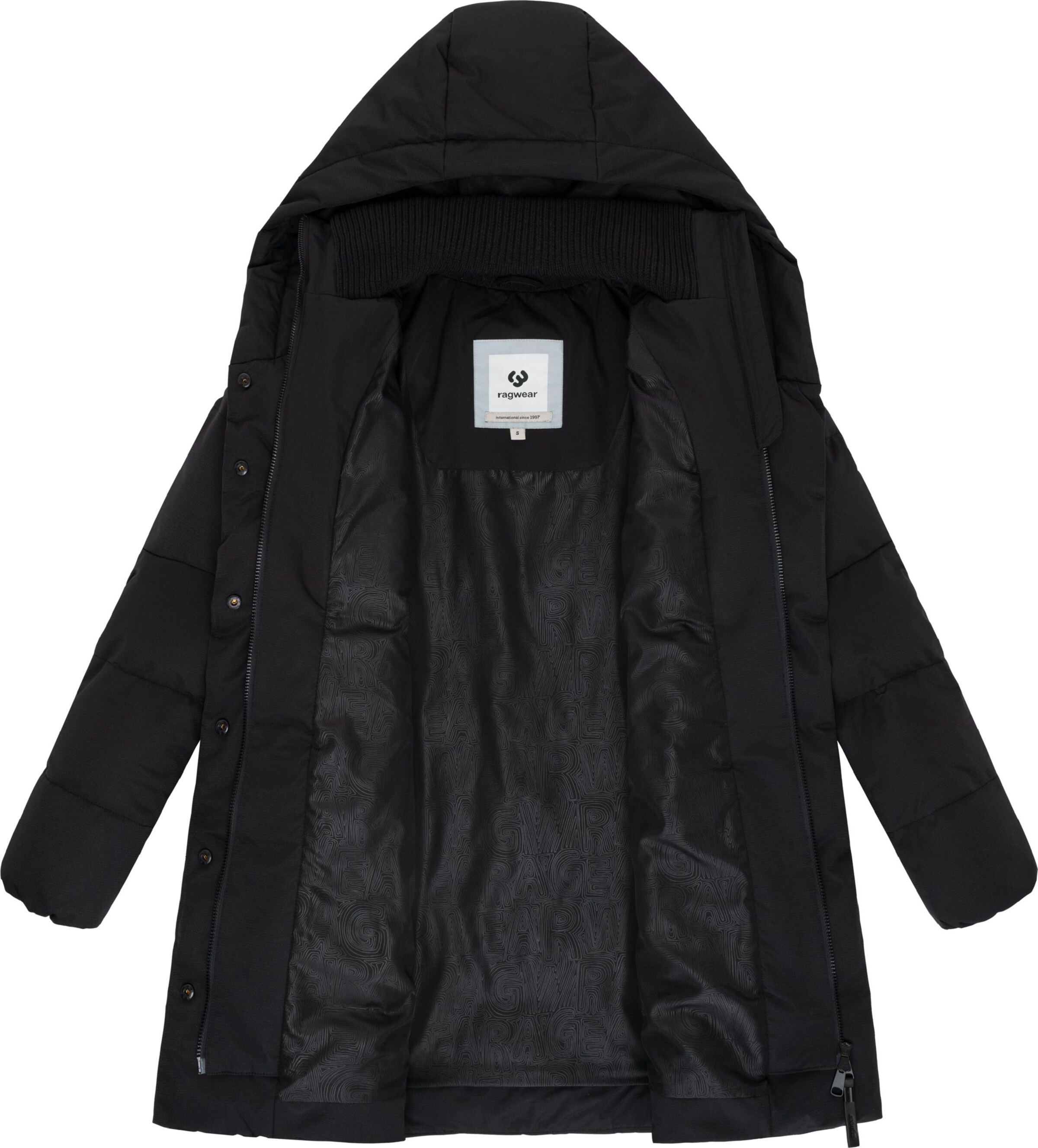 Ragwear Wintermantel 'Niani' in Zwart