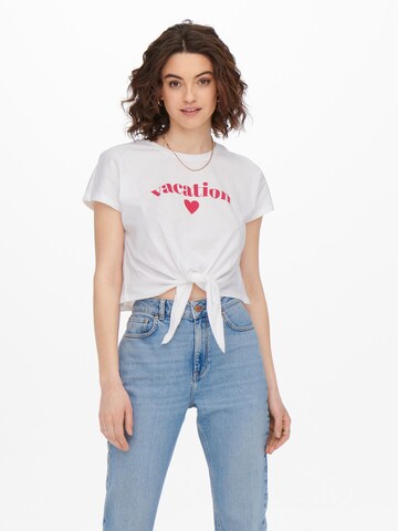 ONLY - Camiseta 'LISA' en blanco: frente