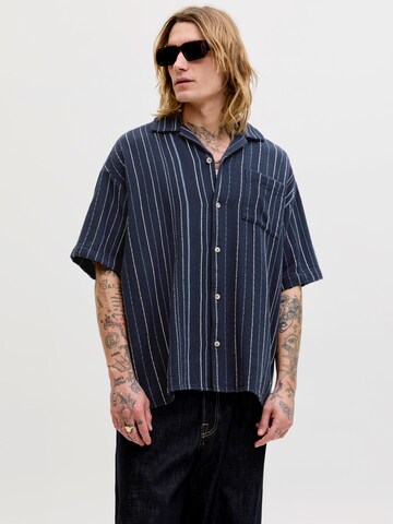 mėlyna JACK & JONES Patogus modelis Marškiniai 'JJEBRADLEY': priekis