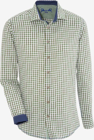 OS-TRACHTEN Traditional Button Up Shirt in Green: front