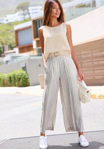 LASCANA - Pierna ancha Pantalón plisado en beige