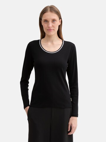 TOM TAILOR Shirt in Black: front