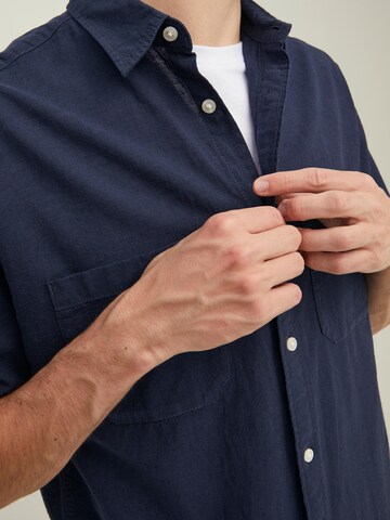 JACK & JONES Regular fit Button Up Shirt 'Breezy' in Blue