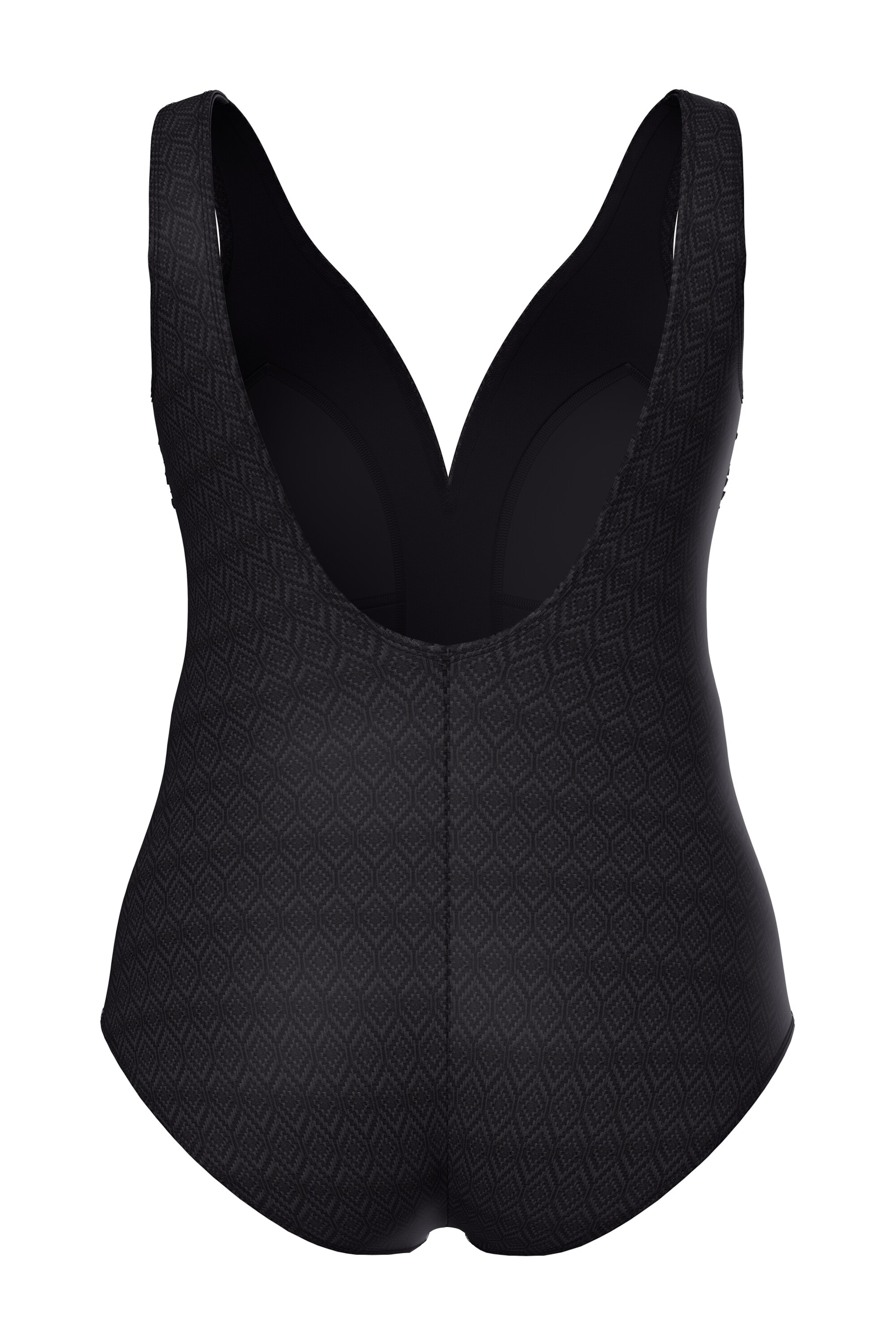 Ulla Popken T-Shirt Badeanzug in Schwarz