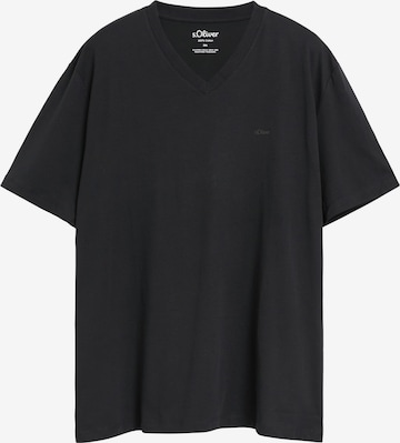 s.Oliver Men Big Sizes T-Shirt in Schwarz: Vorderseite