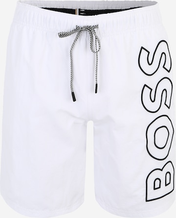 BOSS Black Swimming shorts 'Whale' in Beige: front