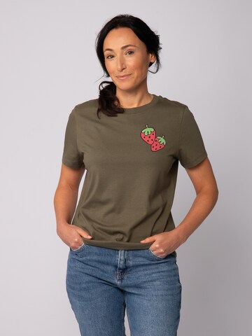T-shirt 'Strawberry' Watapparel en vert : devant
