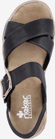 Rieker Strap Sandals in Black