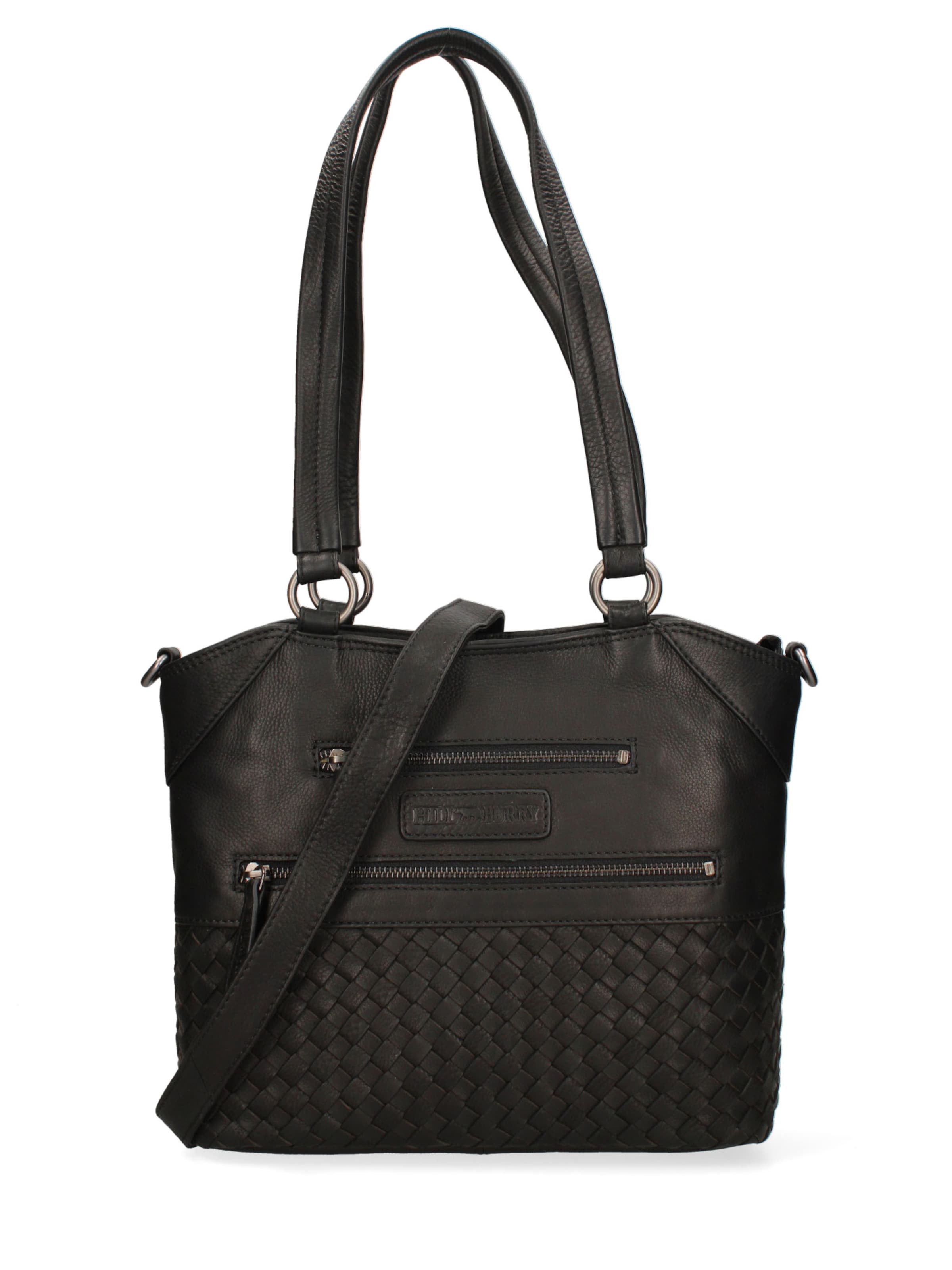 Borsa a spalla 'Borsa a Spalla Uomo Vera Pelle Vitello Ingrassata con Tracolla Regolabile 30x30 cm' di HILL BURRY in nero