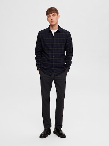 SELECTED HOMME Slim fit Button Up Shirt 'SLHOwen' in Blue