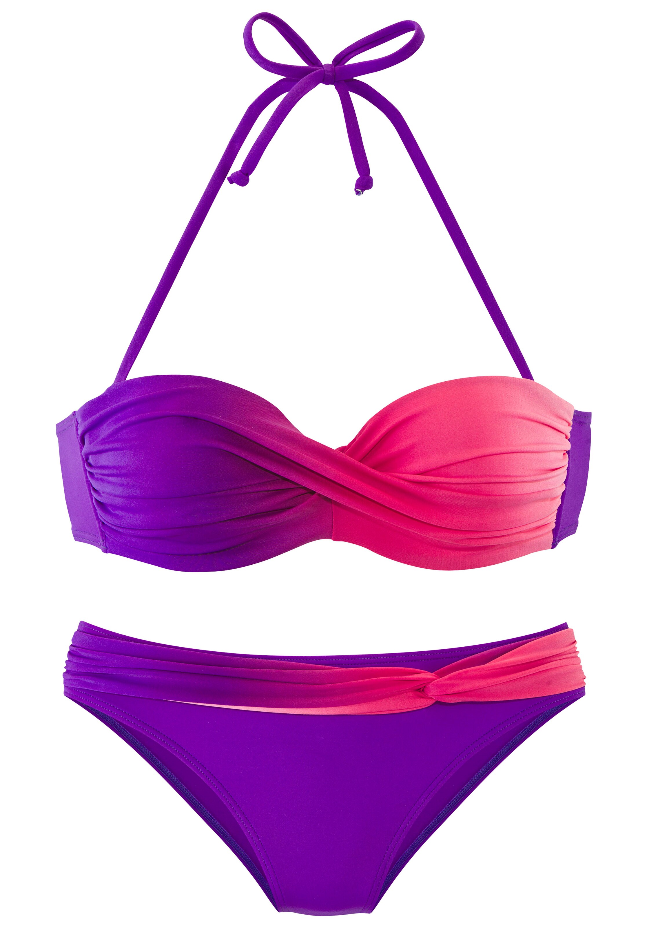 LASCANA - Bandeau Biquíni em roxo: frente
