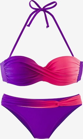 LASCANA Bandeau Bikini in Lila: Vorderseite